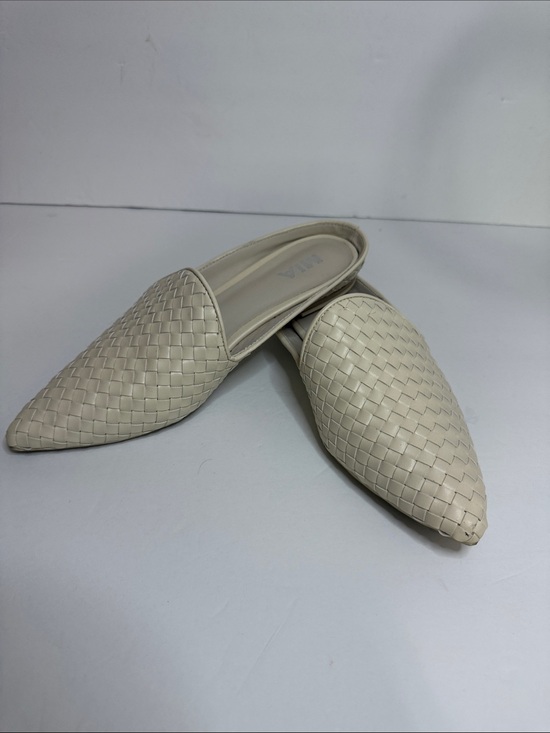 MIA Shoes - MIA Woven Pointed-Toe Slip-On Mules - Off-White